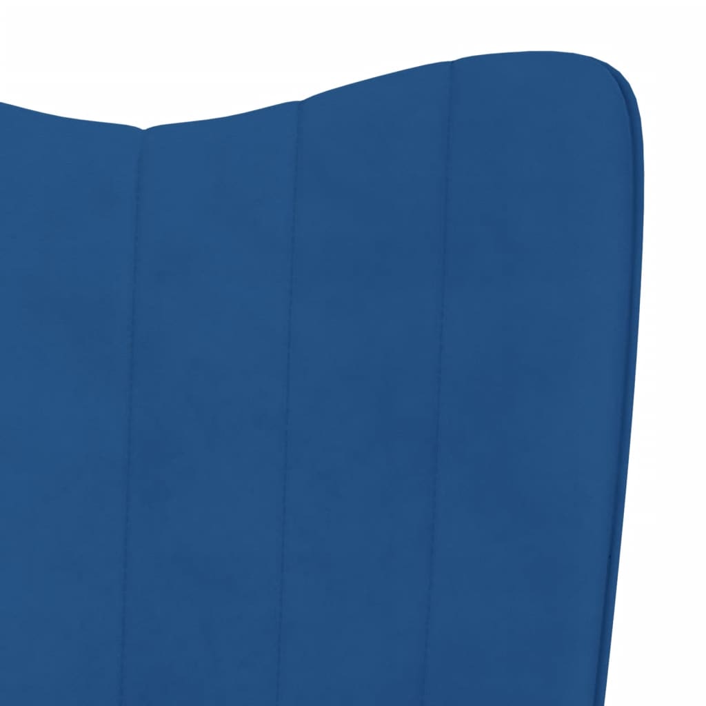 Schommelstoel Fluweel Blauw 1 Zonder voetensteun