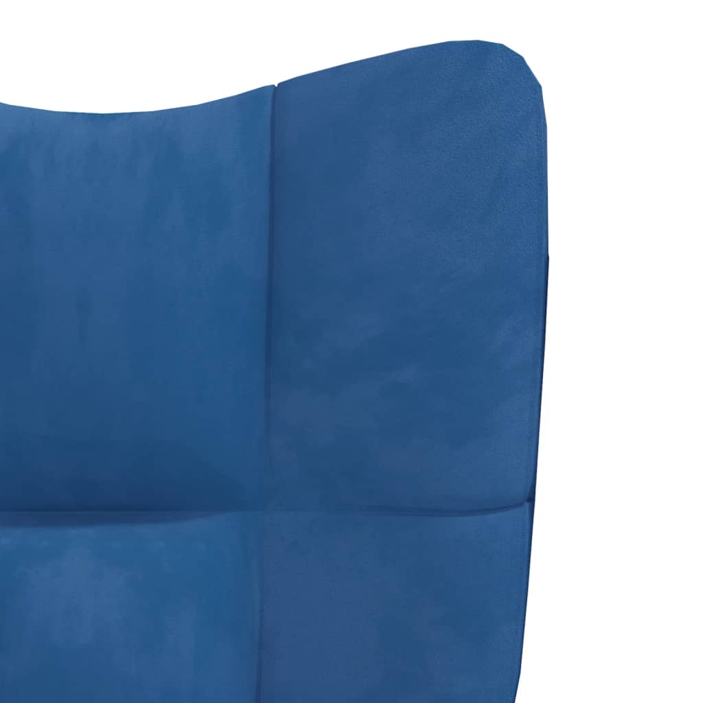 Relaxstoel Met Voetenbank Fluweel Blauw Met voetensteun