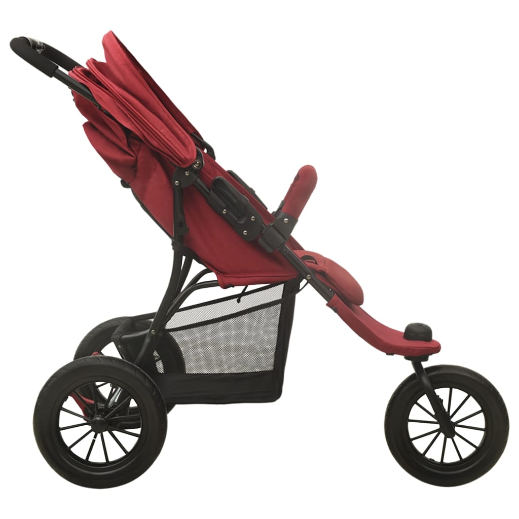 Kinderwagen staal rood