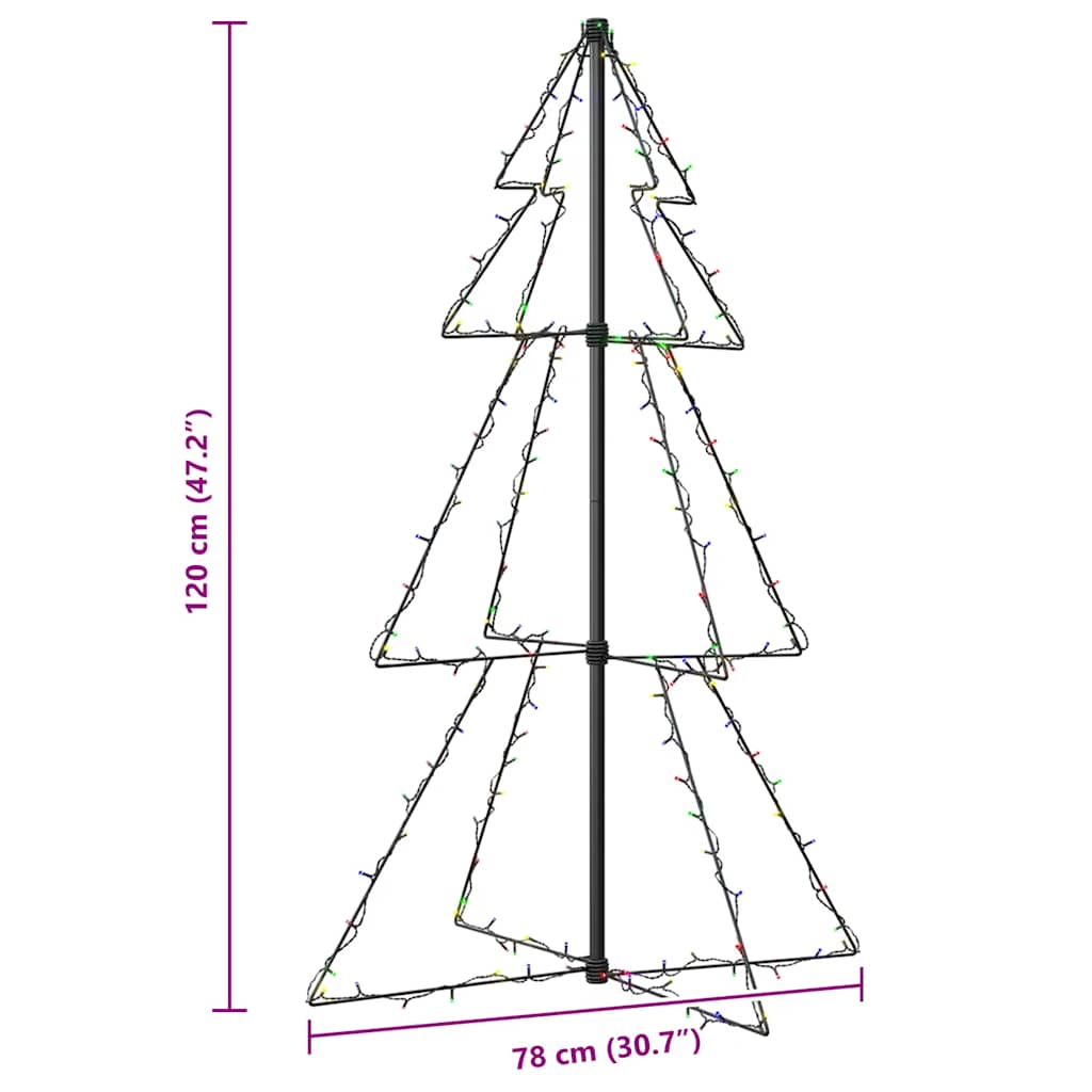 Kegelkerstboom 160 LED's binnen en buiten 78x120 cm