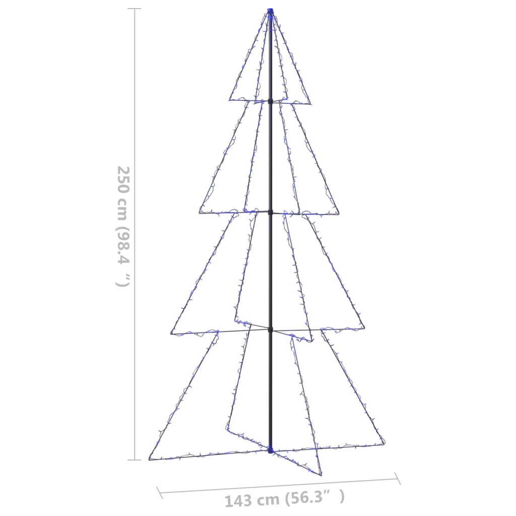 Kegelkerstboom 360 LED's binnen en buiten 143x250 cm