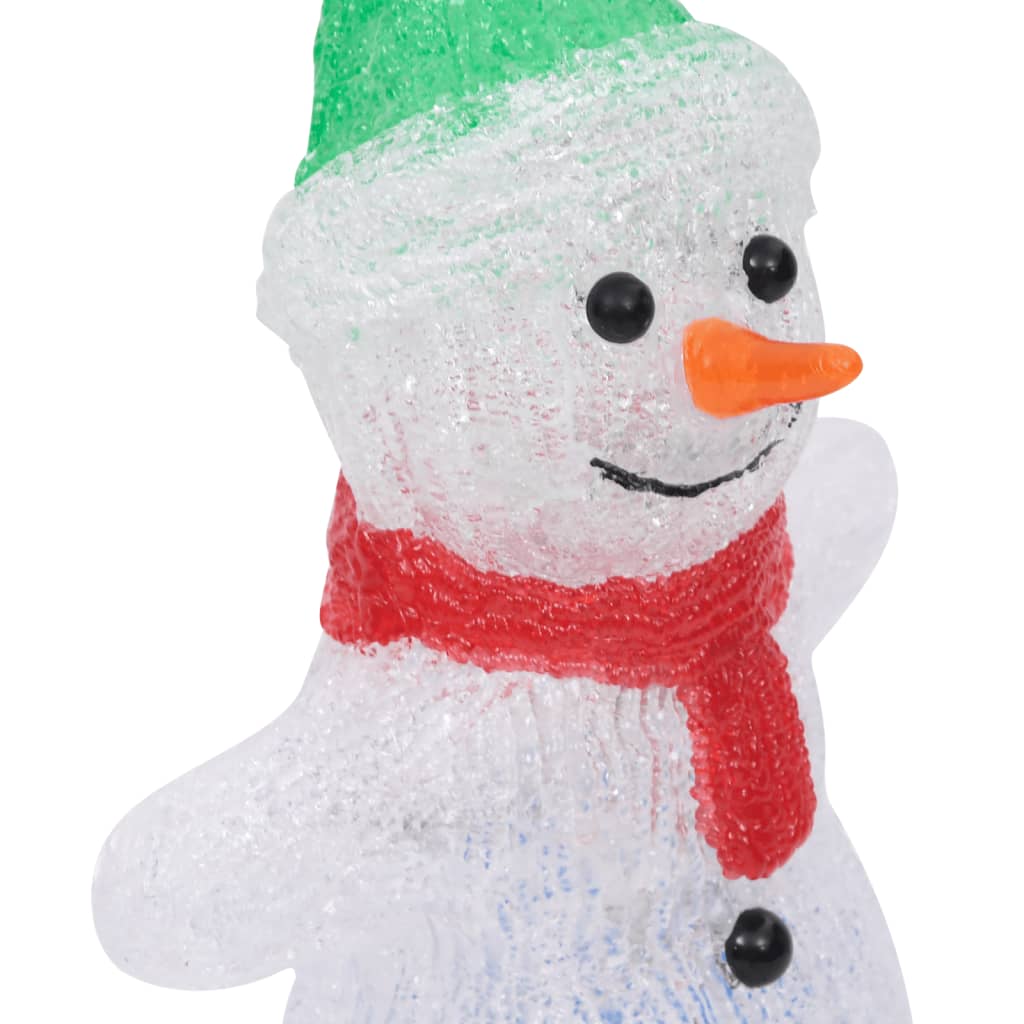 Kerstfiguur Sneeuwman Led Binnen En Buiten 30 Cm Acryl Wit