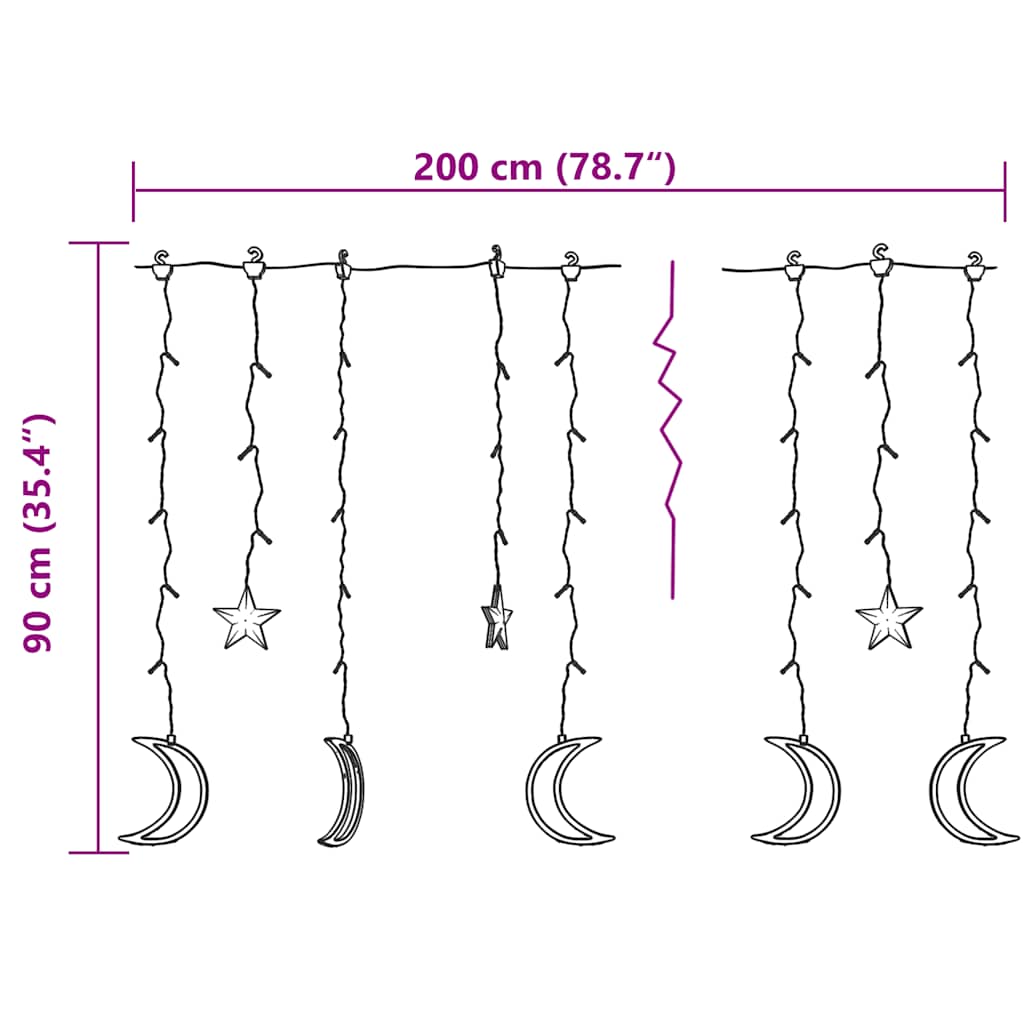 Lichtslinger ster en maan afstandsbediening 138 LED's warmwit