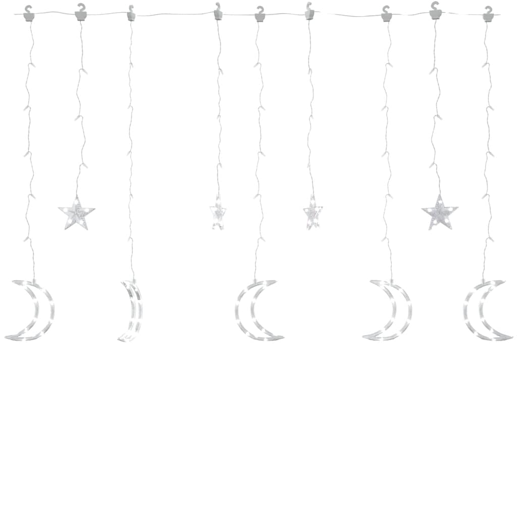 Lichtslinger ster en maan afstandsbediening 138 LED's koudwit