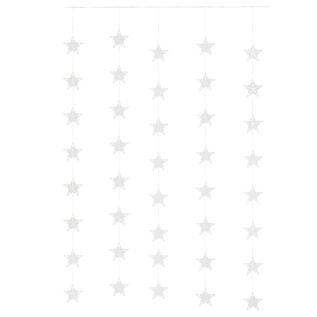 Lichtsnoergordijn sterren met 200 LED's en 8 functies warmwit