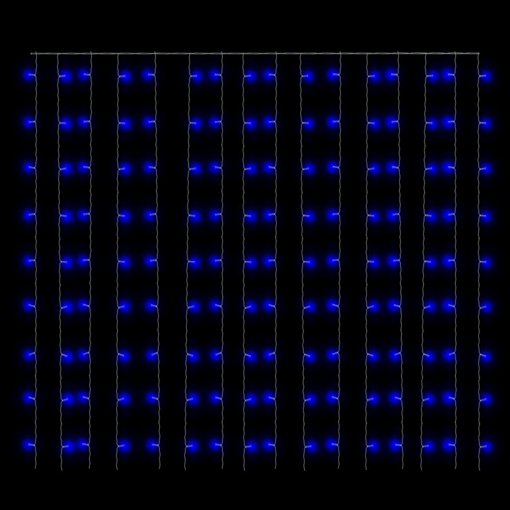 Lichtsnoergordijn met 300 LED's en 8 functies 3x3 m blauw