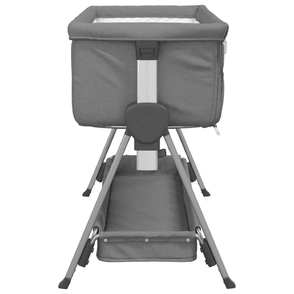 Babybed met matras linnen donkergrijs