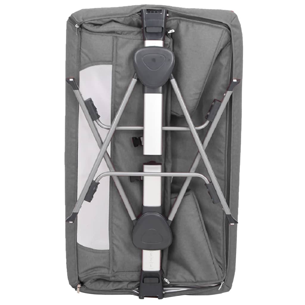 Babybed met matras linnen donkergrijs