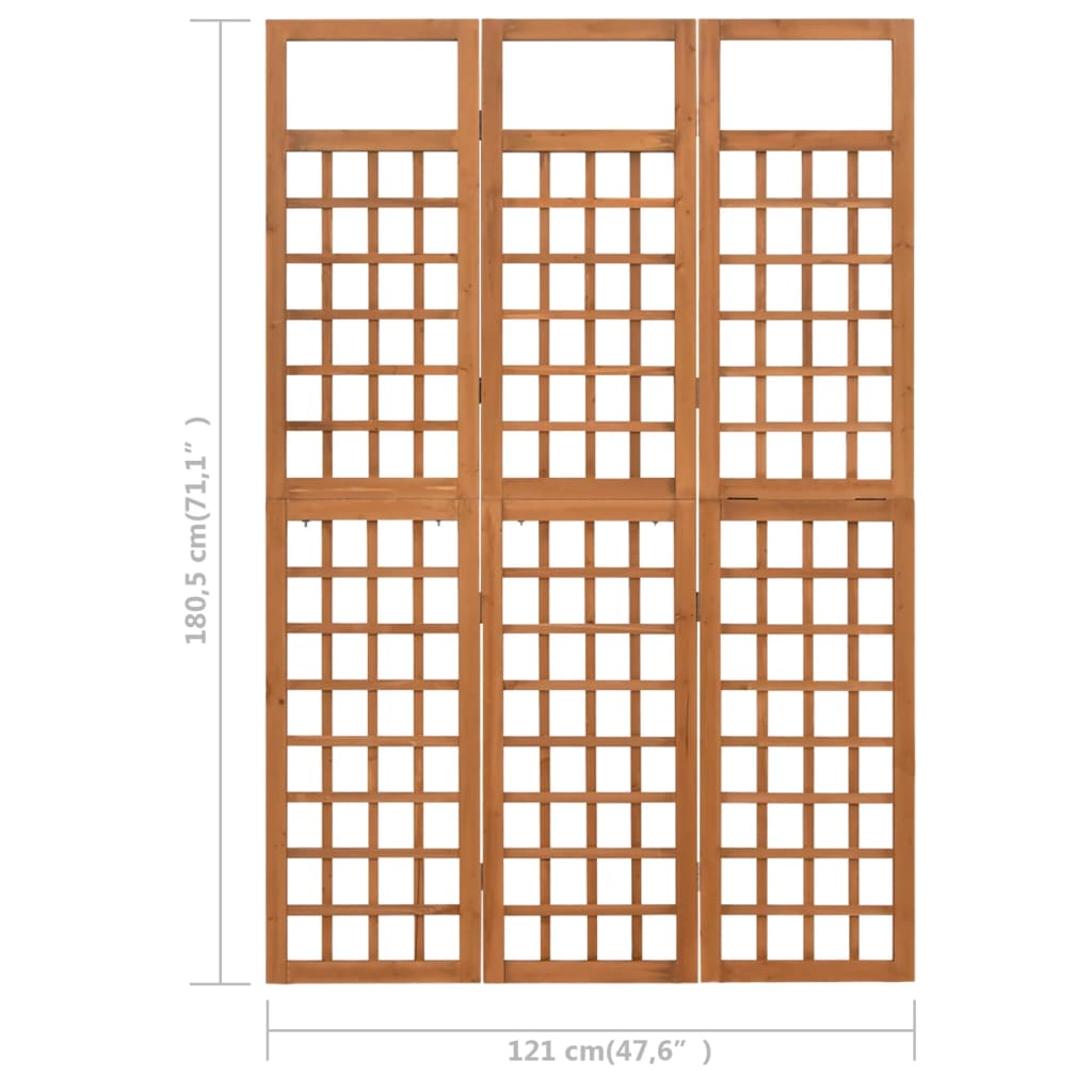 Kamerscherm/Trellis Met 3 Panelen 121X180,5 Cm Vurenhout 121 x 180,5 cm Bruin