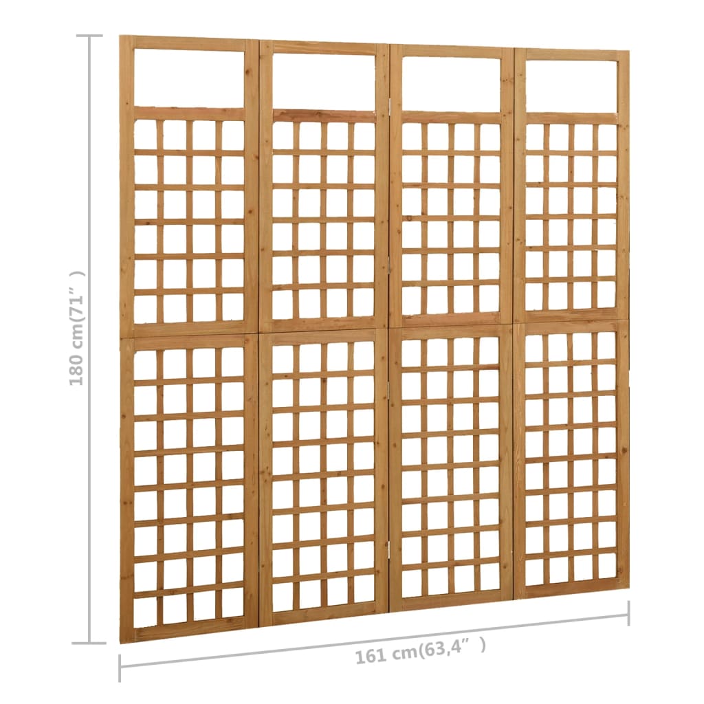 Kamerscherm/trellis met 4 panelen161x180 cm massief vurenhout