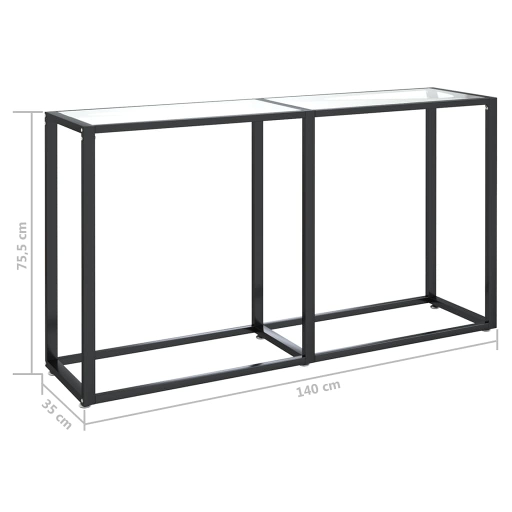 Wandtafel 140x35x75,5 cm gehard glas transparant