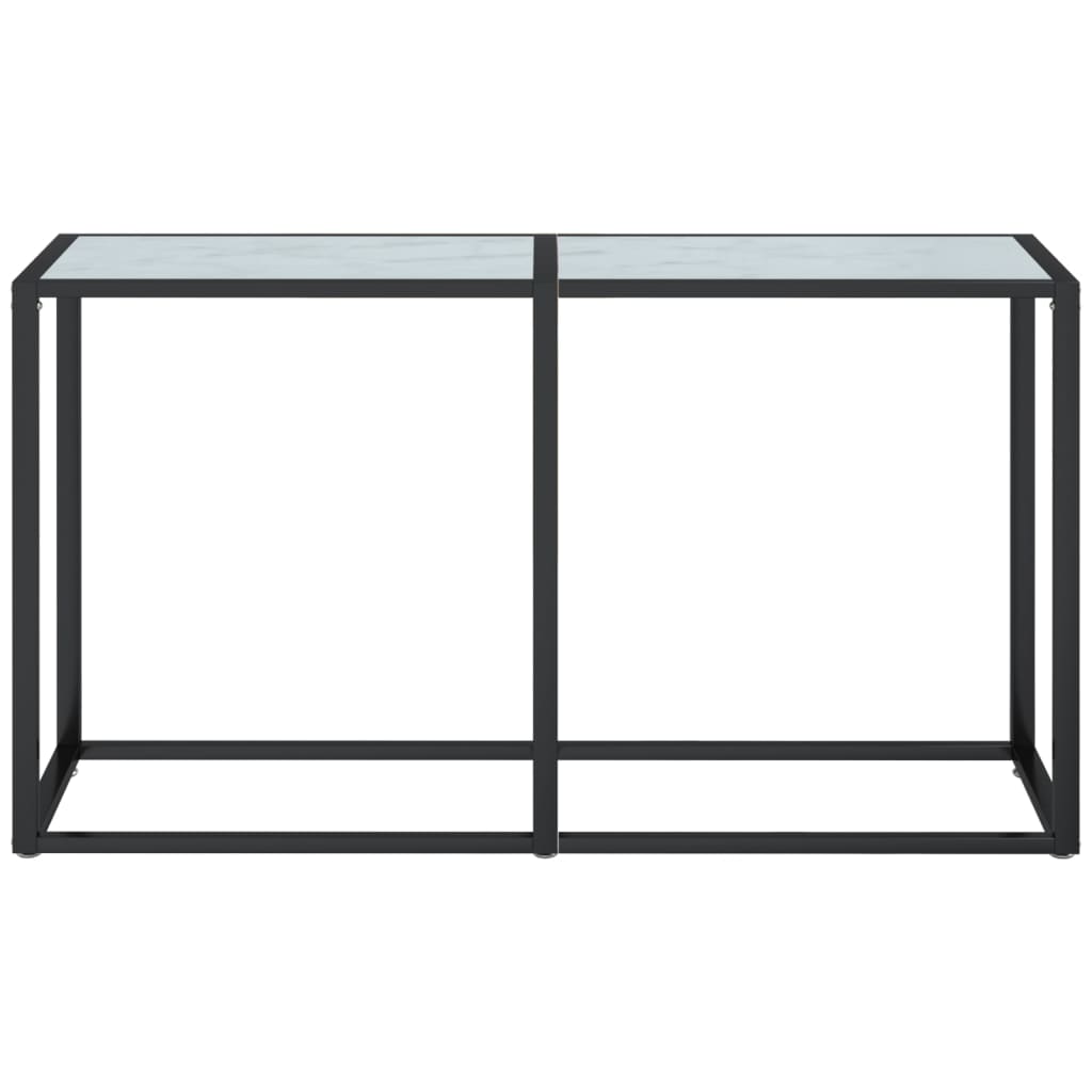 Wandtafel 140X35X75,5 Cm Gehard Glas Witmarmerkleurig Wit marmer