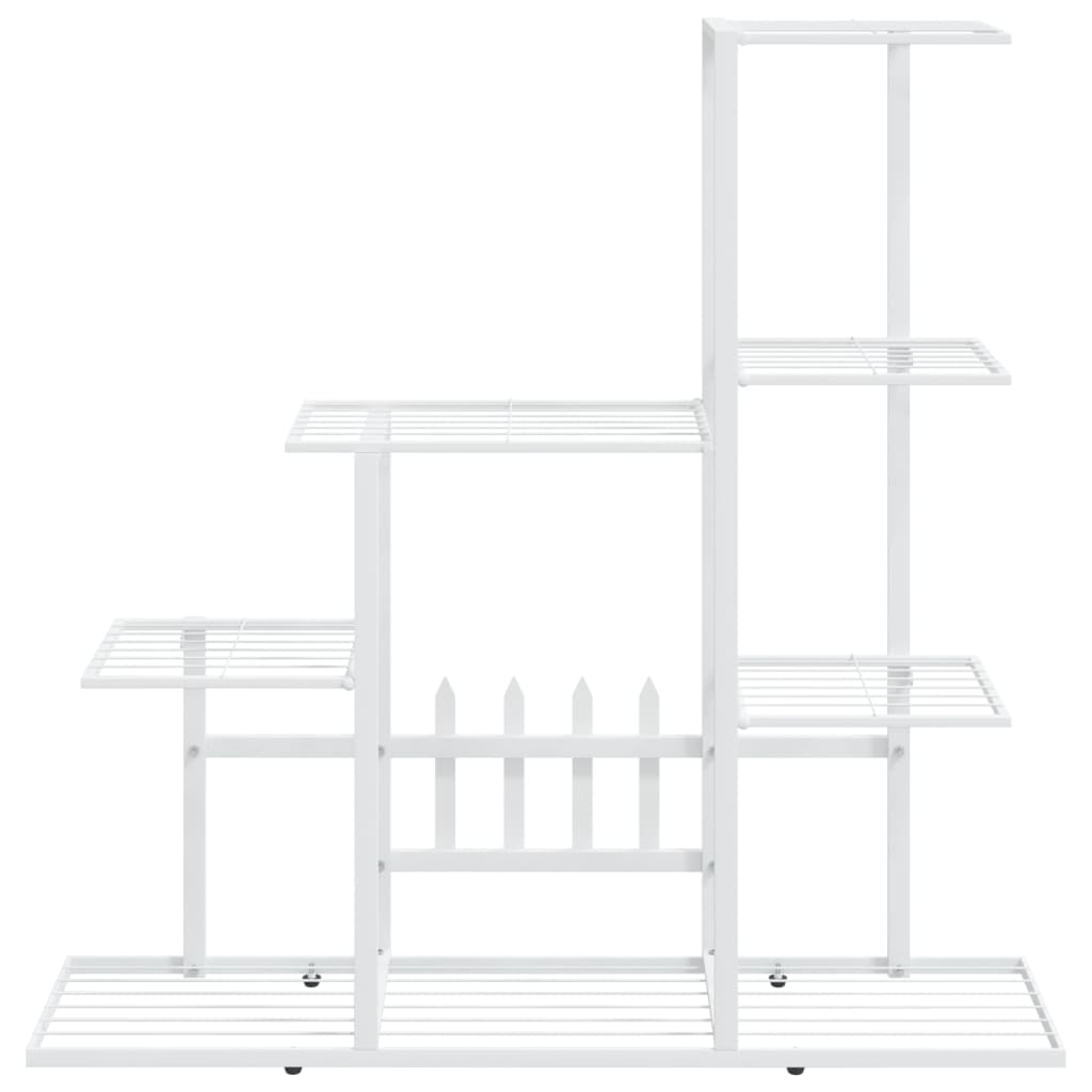 Bloemenstandaard 94,5X25X88 Cm Metaal Wit 94.5 x 25 x 88 cm Zonder wiel