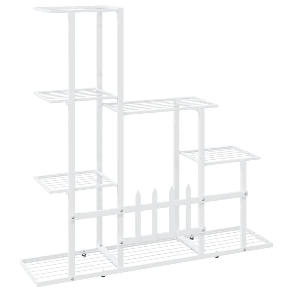 Bloemenstandaard 94,5X25X88 Cm Metaal Wit 94.5 x 25 x 88 cm Zonder wiel