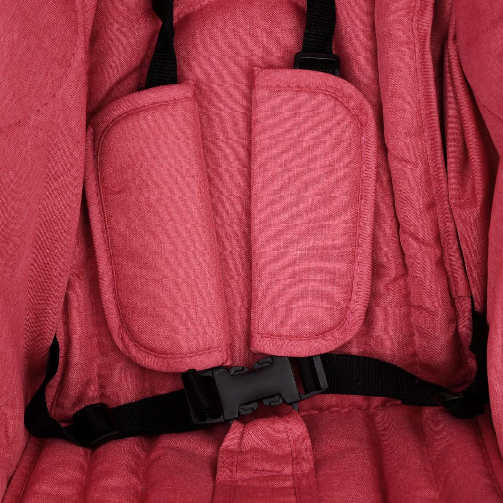 Tweelingkinderwagen staal rood