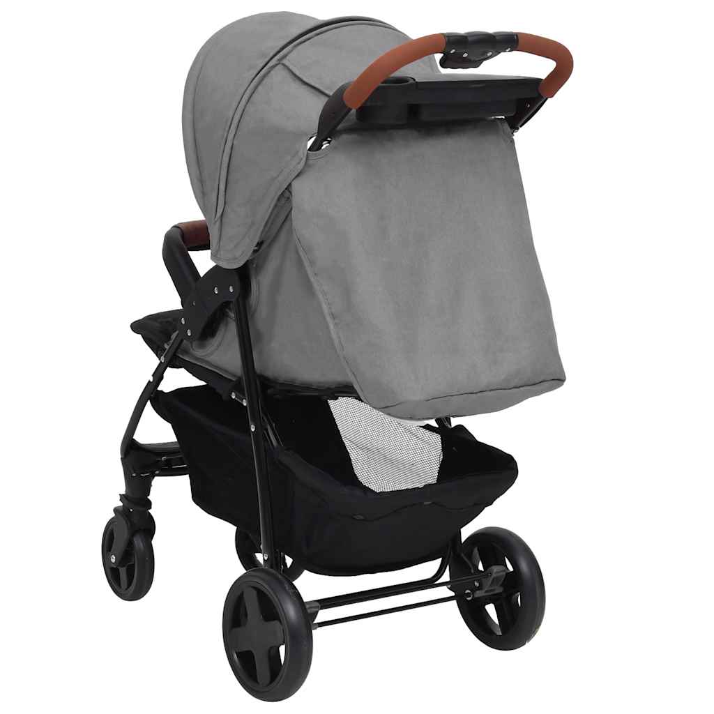 Kinderwagen 2-in-1 staal lichtgrijs