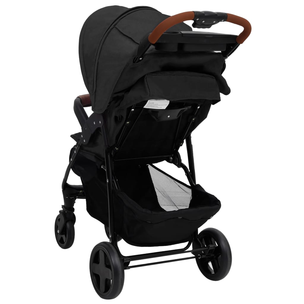 Kinderwagen 2-in-1 staal antracietkleurig