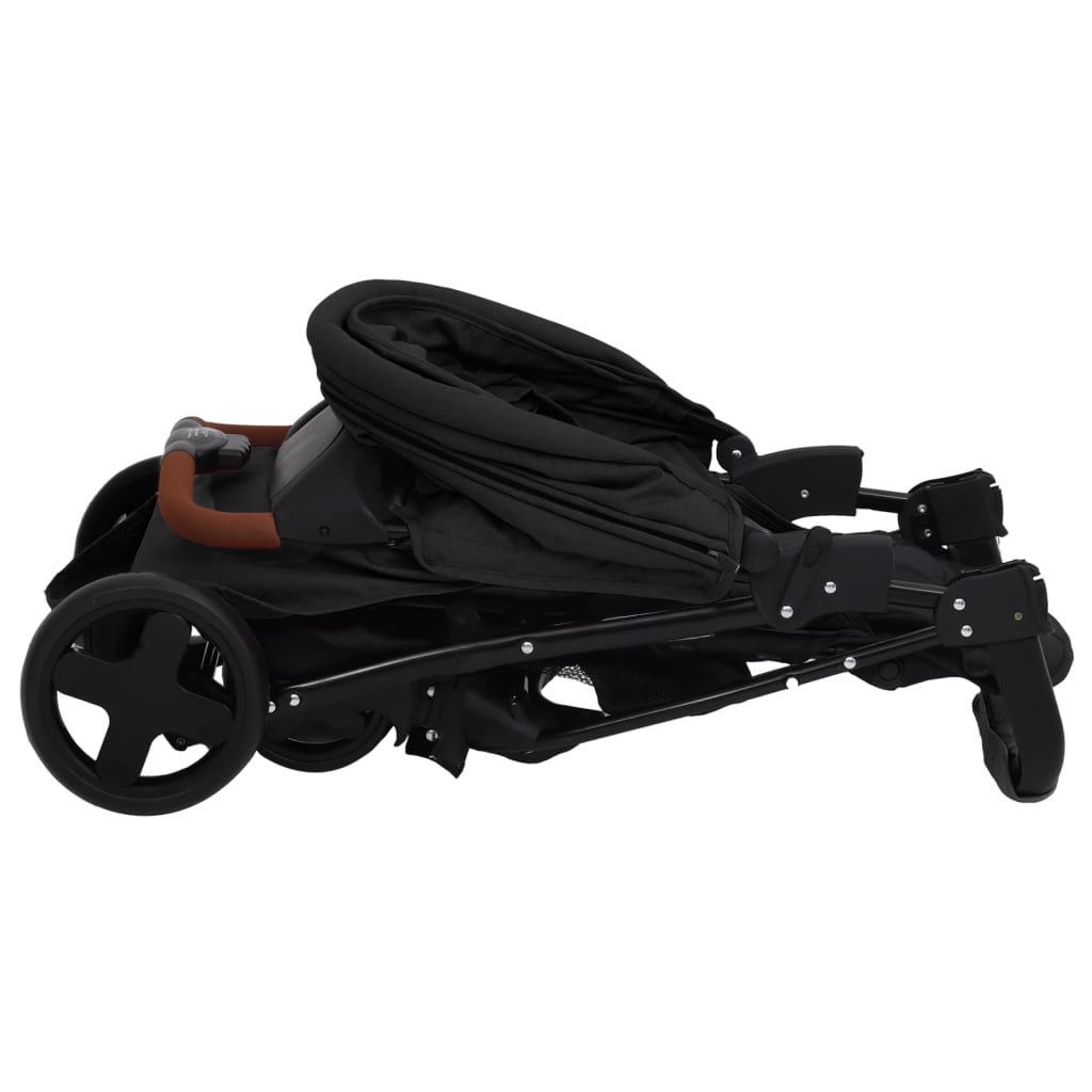 Kinderwagen 2-in-1 staal antracietkleurig