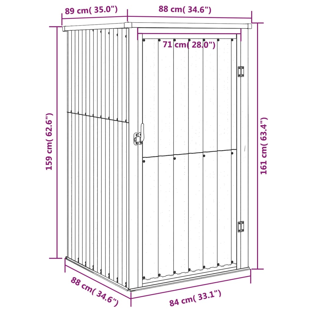 Tuinschuur 88x89x161 cm gegalvaniseerd staal groen