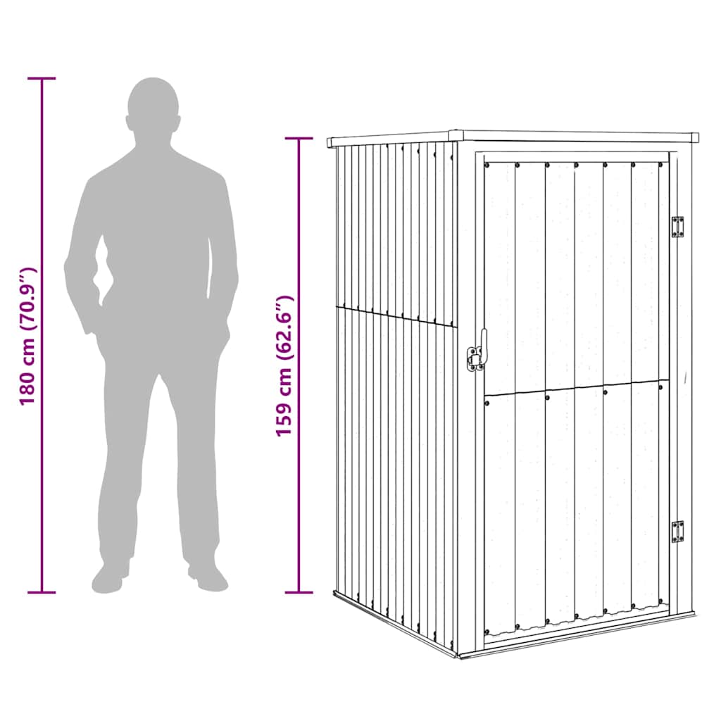 Tuinschuur 88x89x161 cm gegalvaniseerd staal grijs