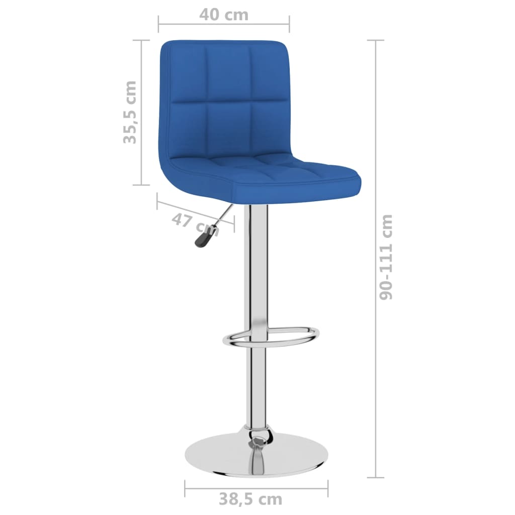 Barkrukken 2 st stof blauw