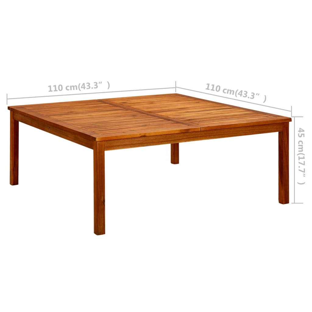 Tuintafel Massief Acaciahout 110 x 110 x 45 cm