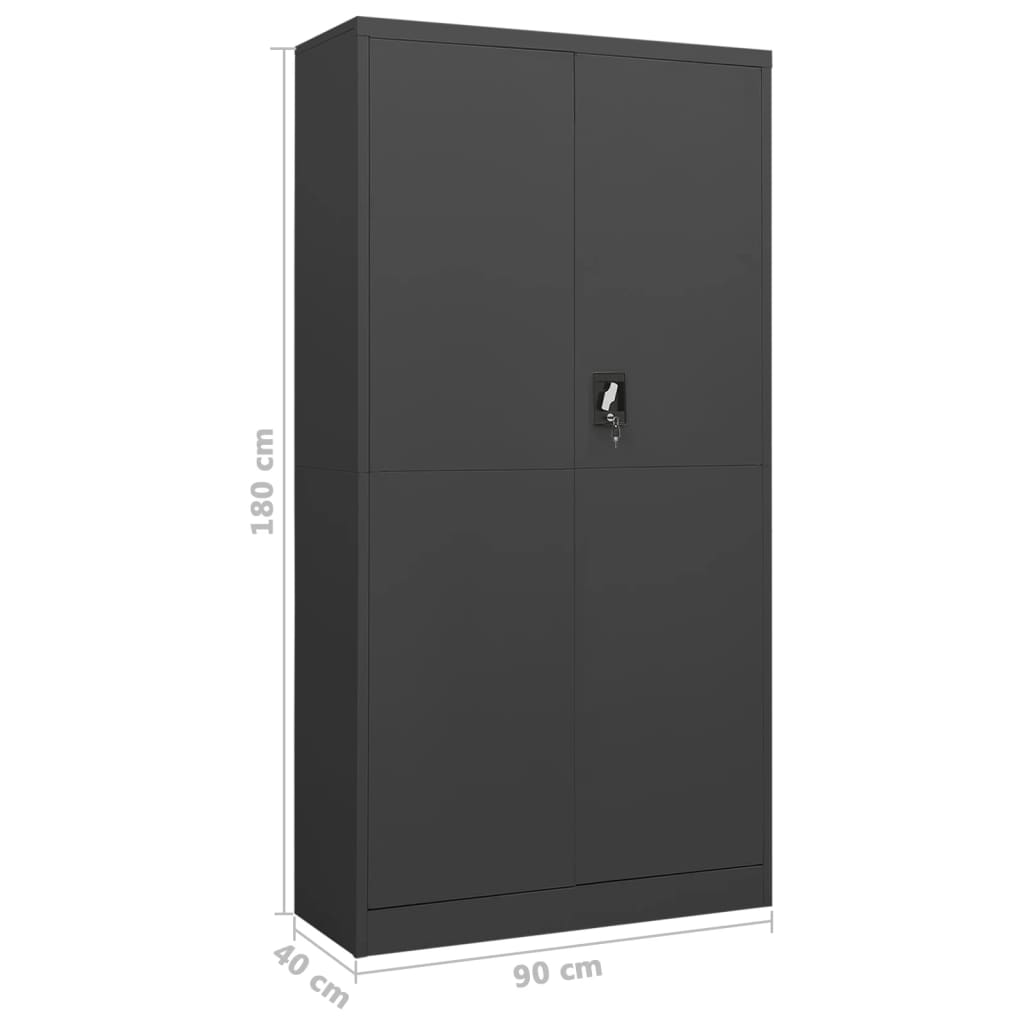 Lockerkast 90X40X180 Cm Staal Antracietkleurig