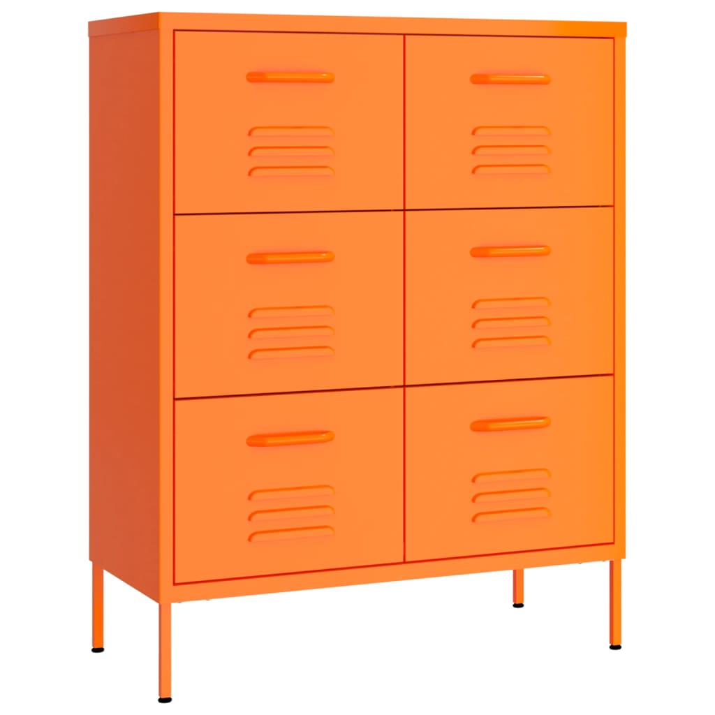 Ladekast 80x35x101,5 cm staal oranje