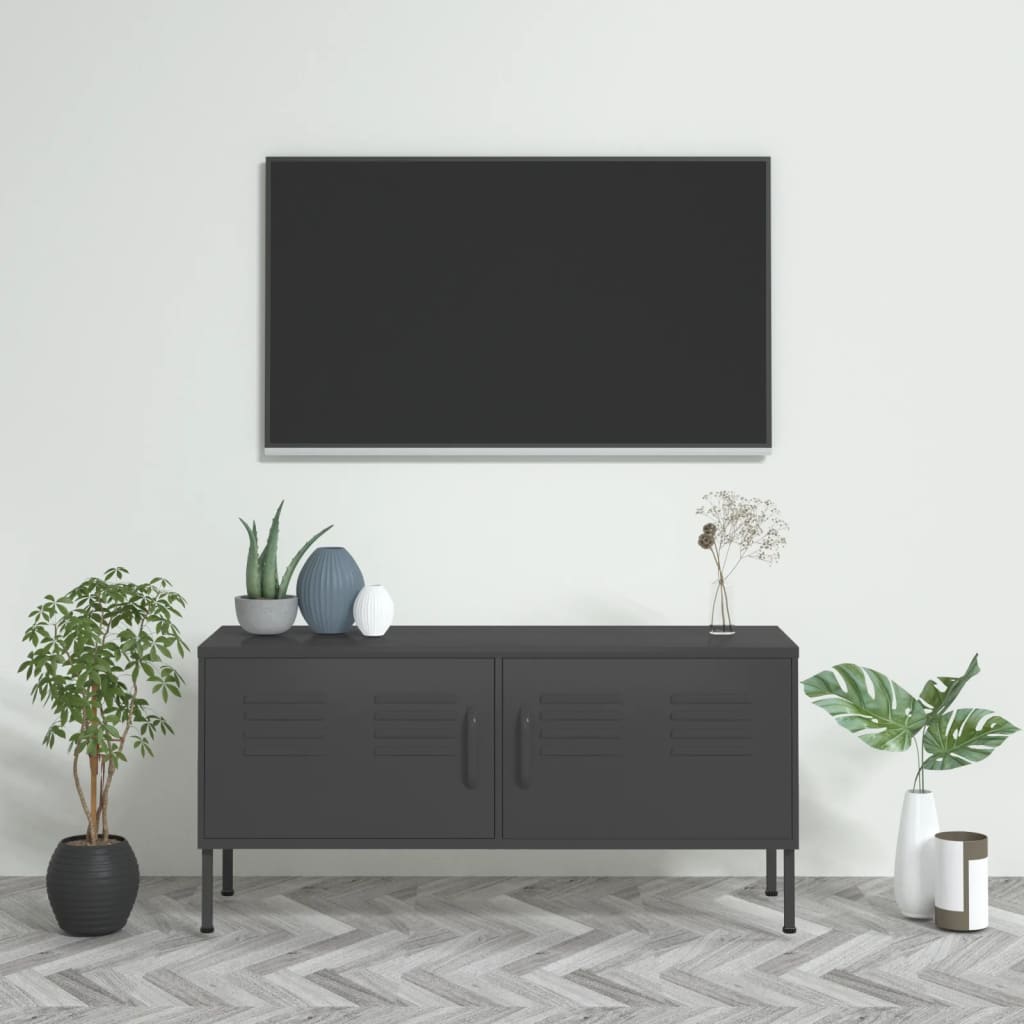 Tv-Meubel 05X35X50 Cm Staal Kleurig Antraciet