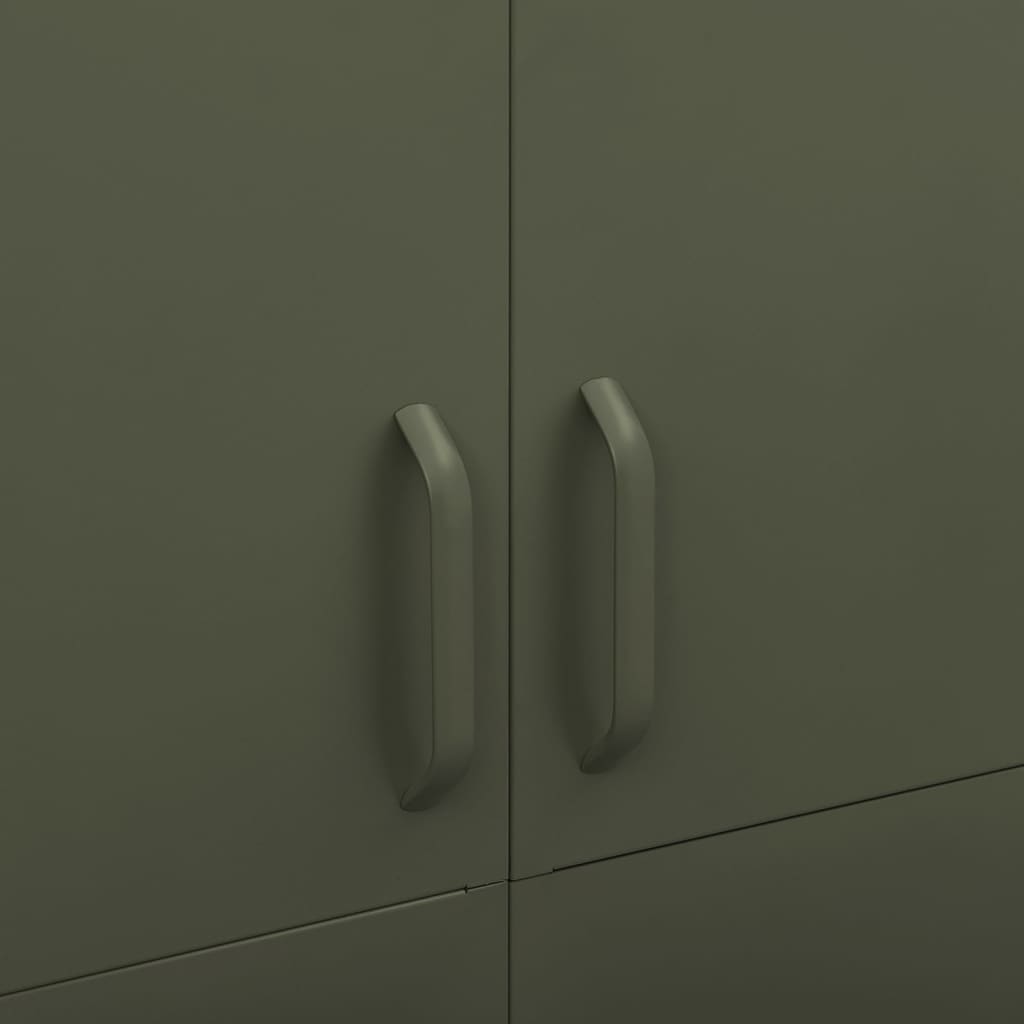 Kledingkast 90x50x180 cm staal olijfgroen