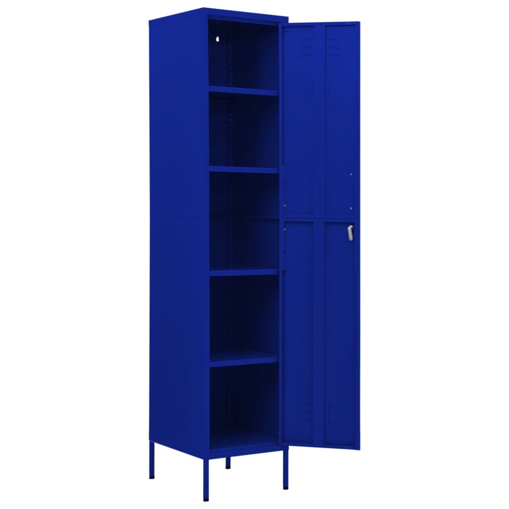 Lockerkast 35x46x180 cm staal marineblauw