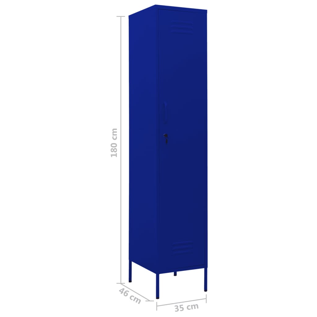 Lockerkast 35x46x180 cm staal marineblauw