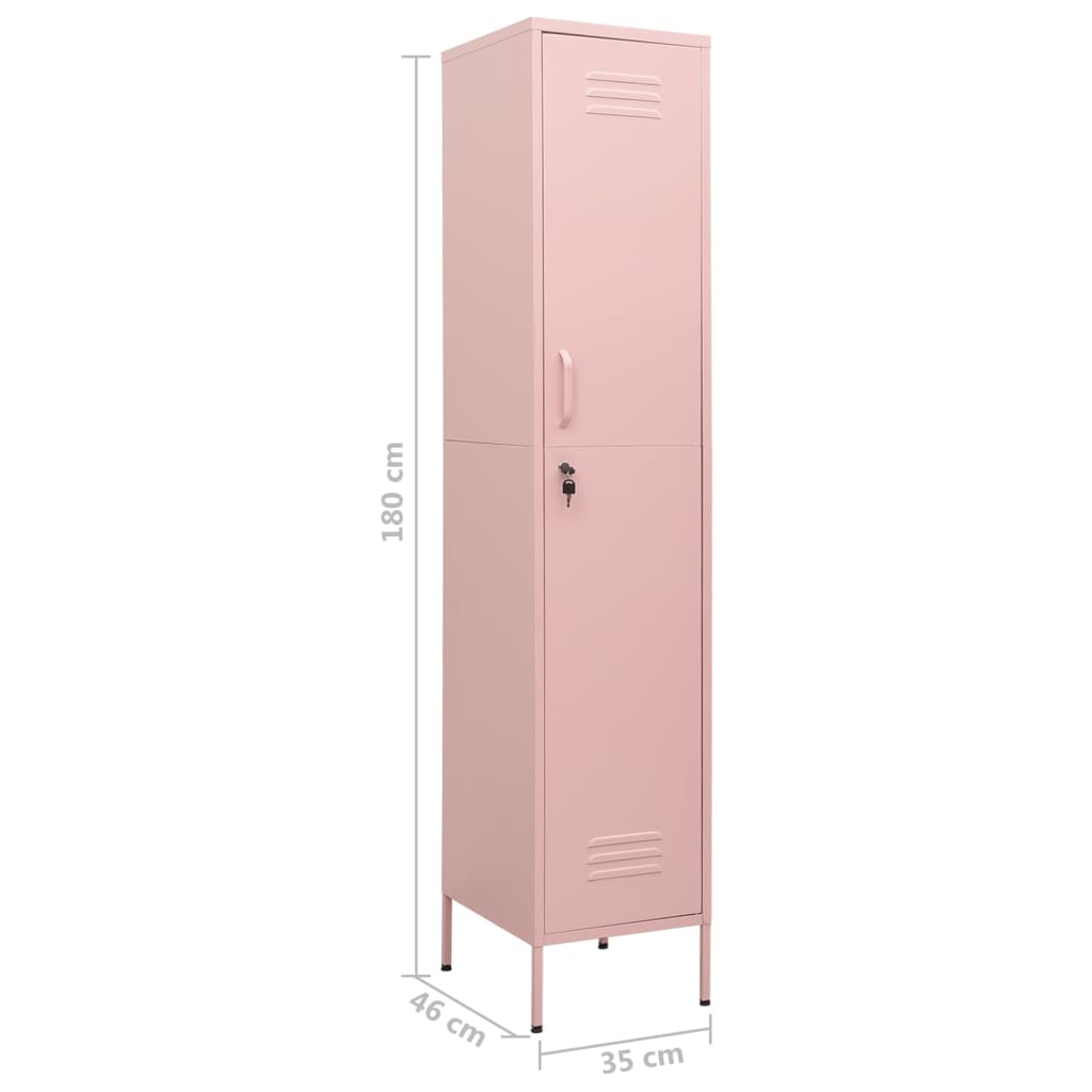 Lockerkast 35x46x180 cm staal roze