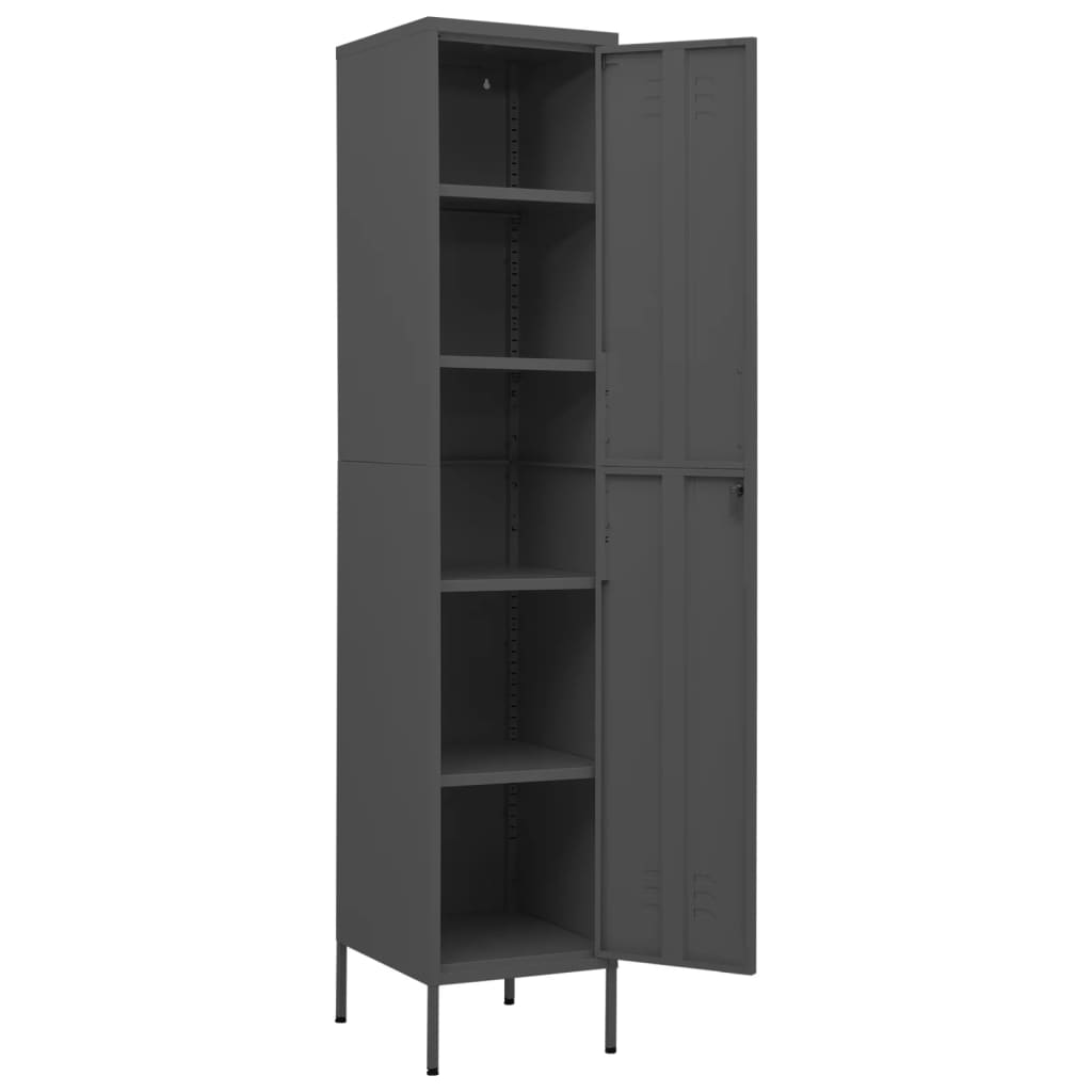 Lockerkast 35x46x180 cm staal antracietkleurig