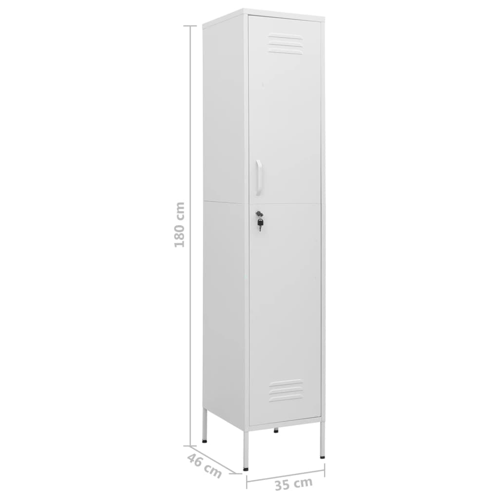 Lockerkast 35X46X180 Cm Staal Wit