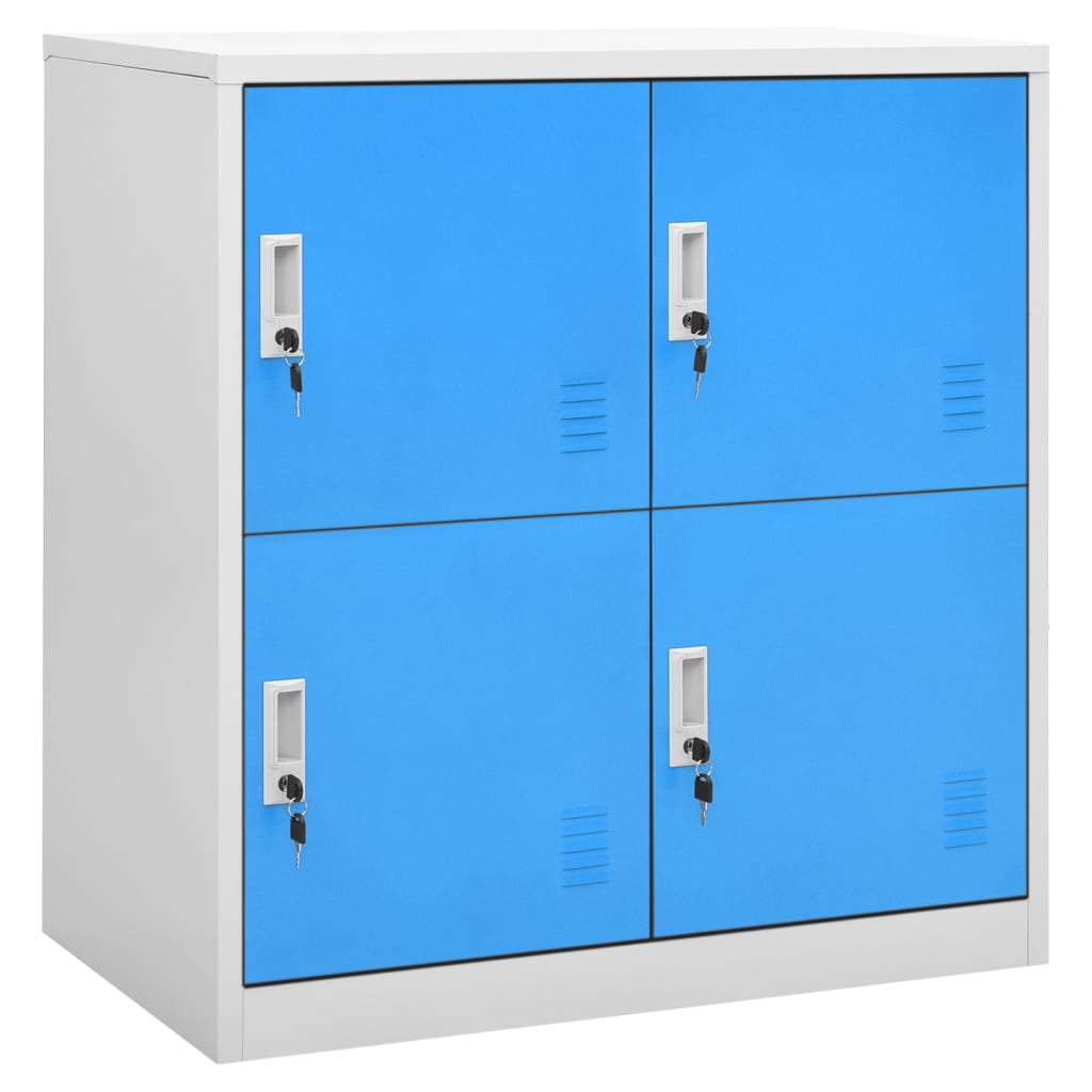 Lockerkast 90X45X92,5 Cm Staal Lichtgrijs En Blauw