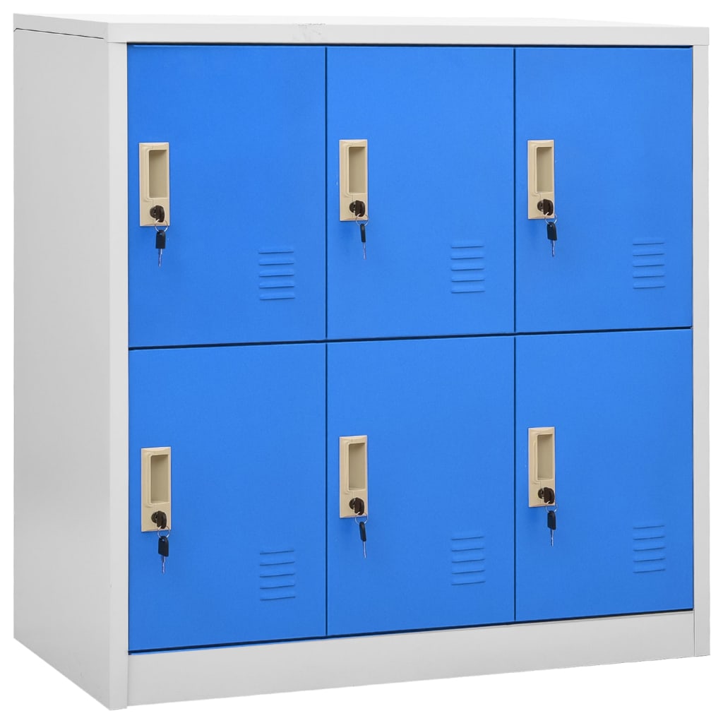 Lockerkast 90X45X92,5 Cm Staal Lichtgrijs En Blauw