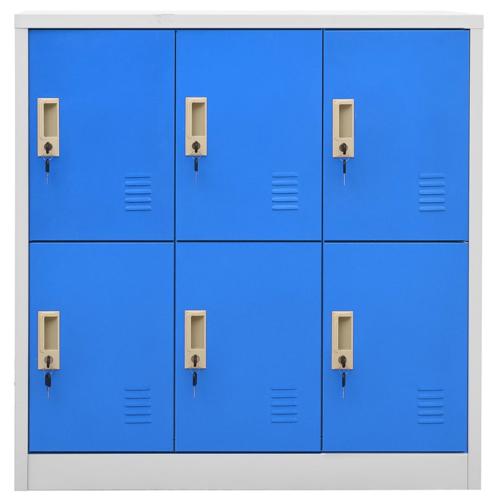 Lockerkast 90X45X92,5 Cm Staal Lichtgrijs En Blauw