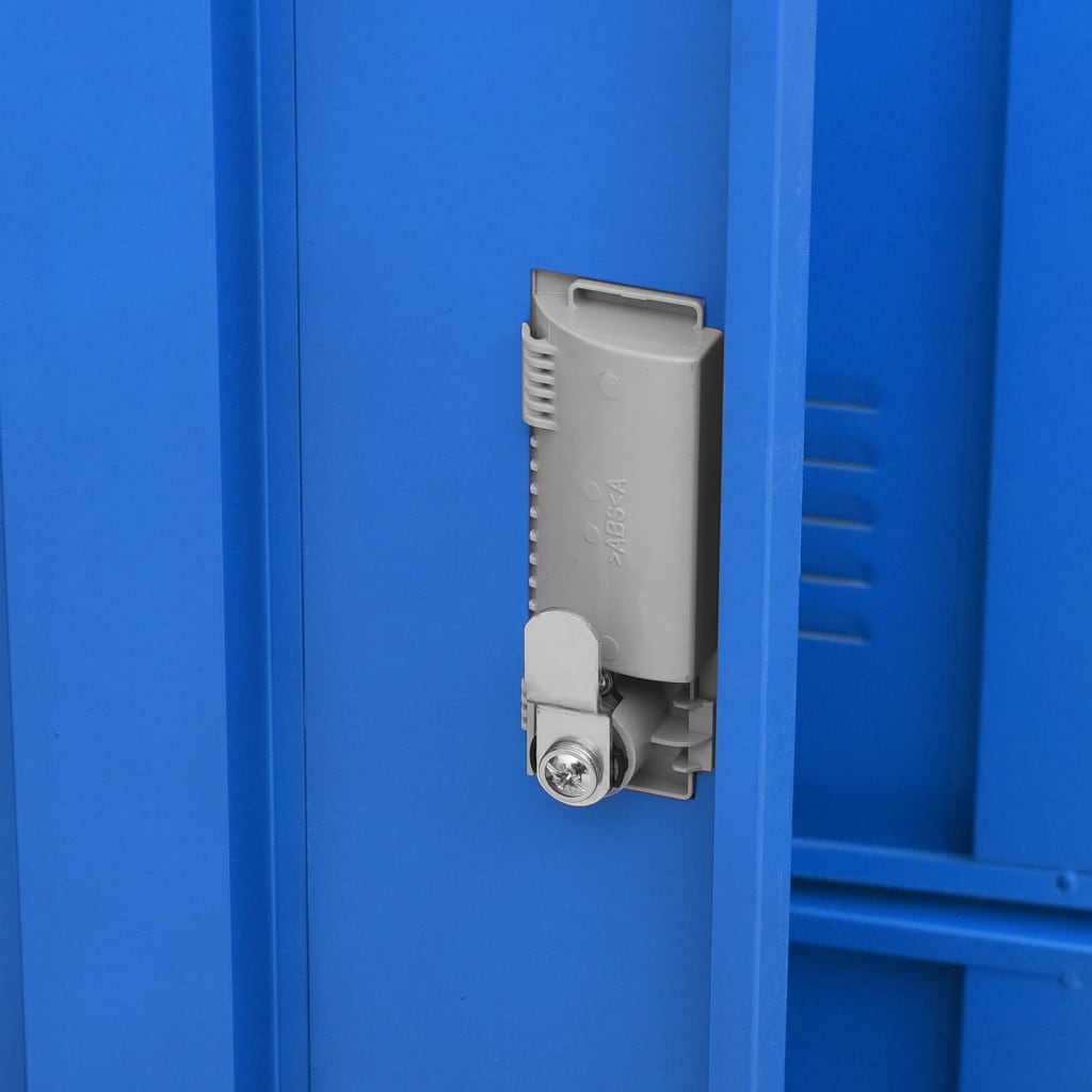 Lockerkast 90X45X92,5 Cm Staal Lichtgrijs En Blauw