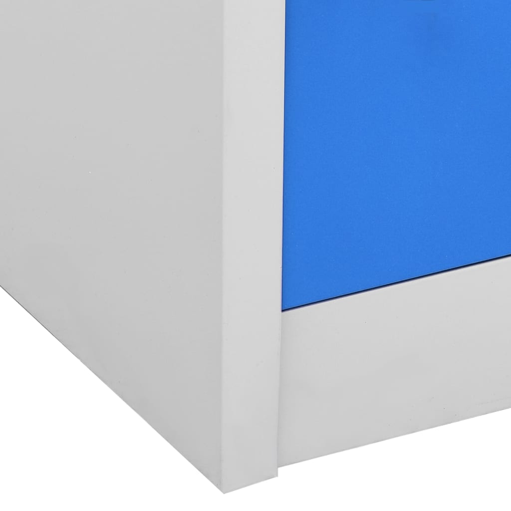 Lockerkast 90X45X92,5 Cm Staal Lichtgrijs En Blauw