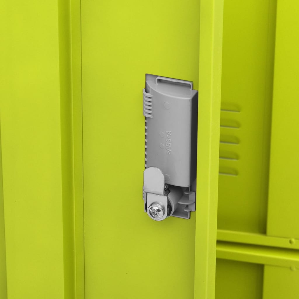 Lockerkast 90X45X92,5 Cm Staal Lichtgrijs En Groen 1 Met 6 lockers