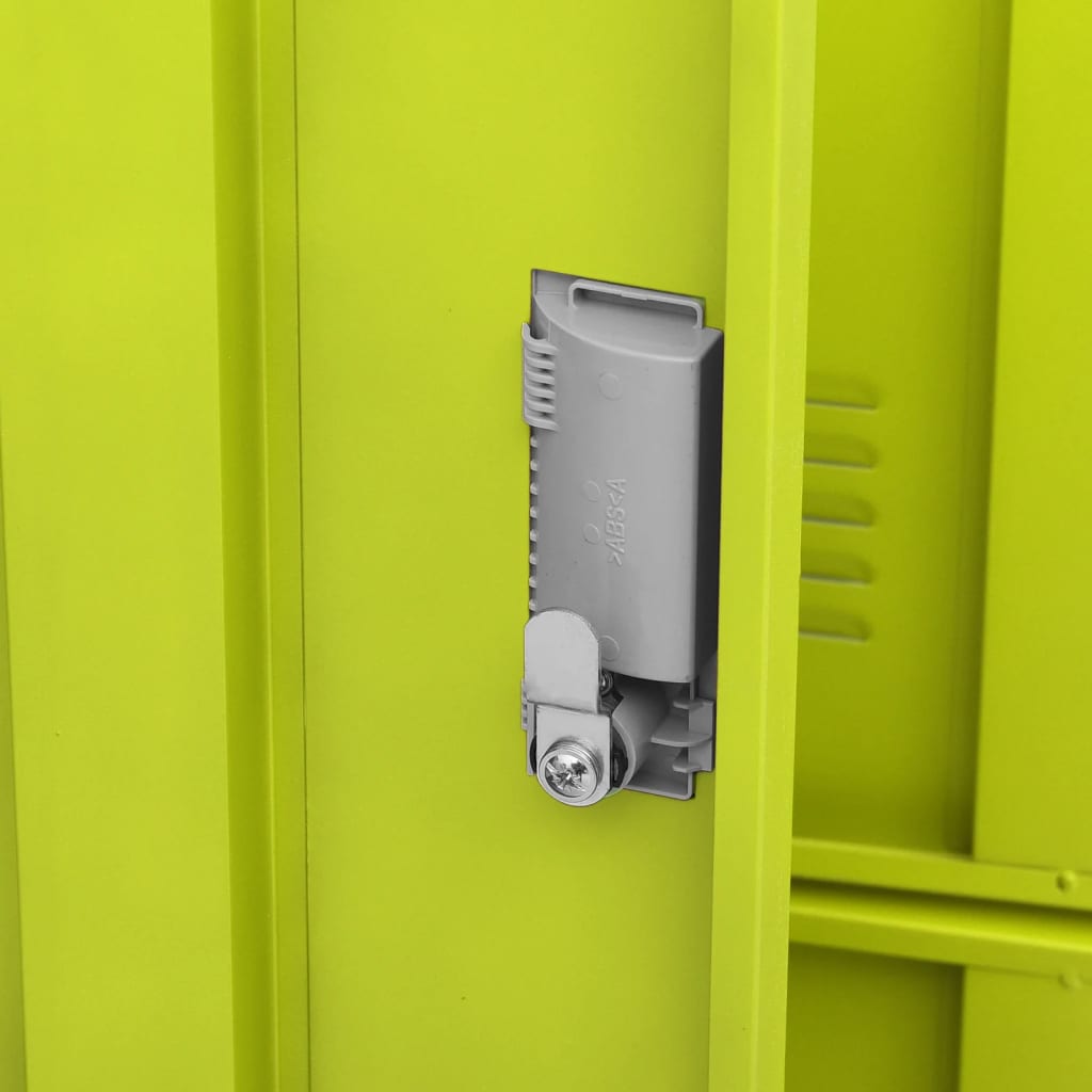 Lockerkast 90X45X92,5 Cm Staal Lichtgrijs En Groen 1 Met 9 lockers