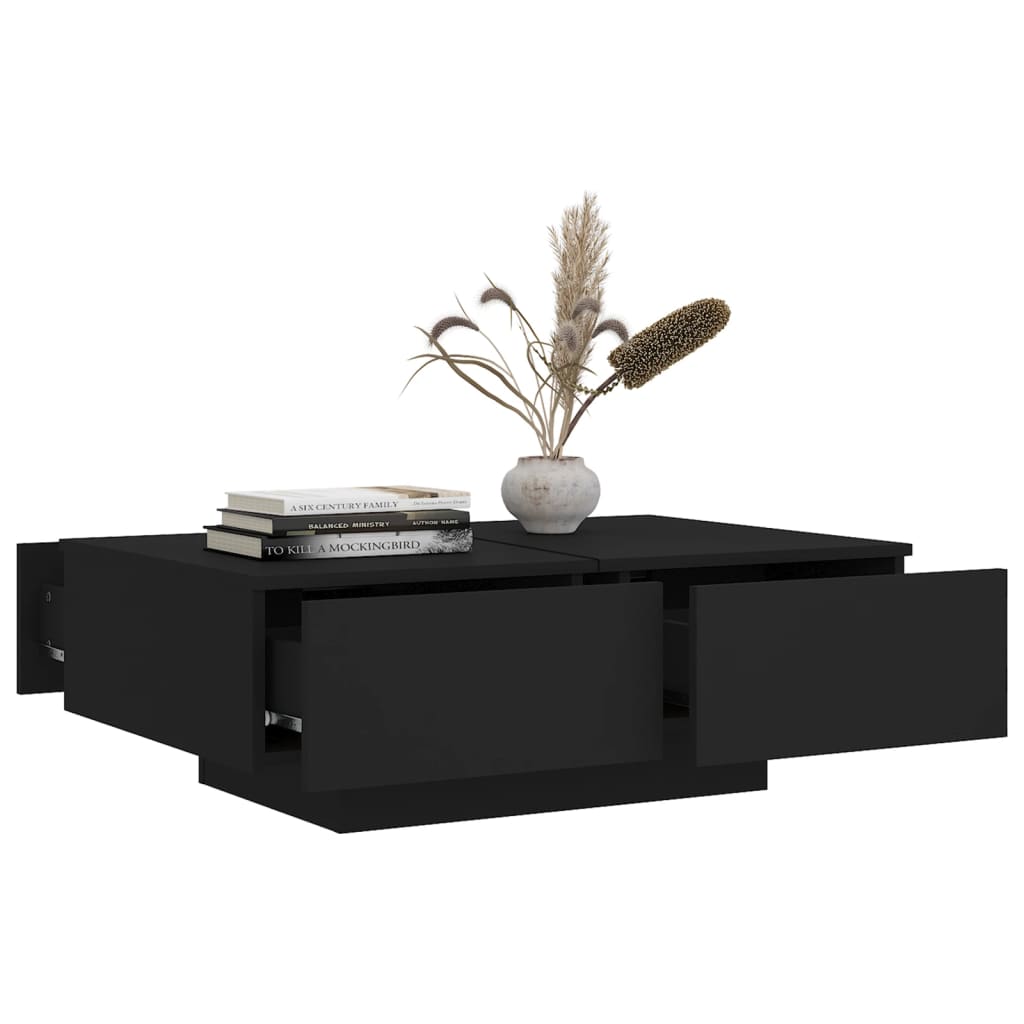 Salontafel 90x60x31 cm bewerkt hout zwart