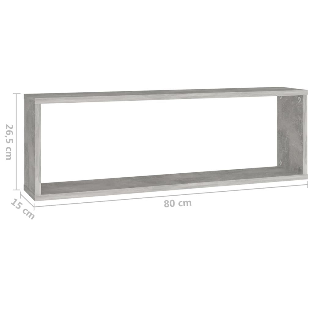 Wandschappen Kubus 4 St 80X15X26,5 Cm Spaanplaat Betongrijs 80 x 15 x 26.5 cm