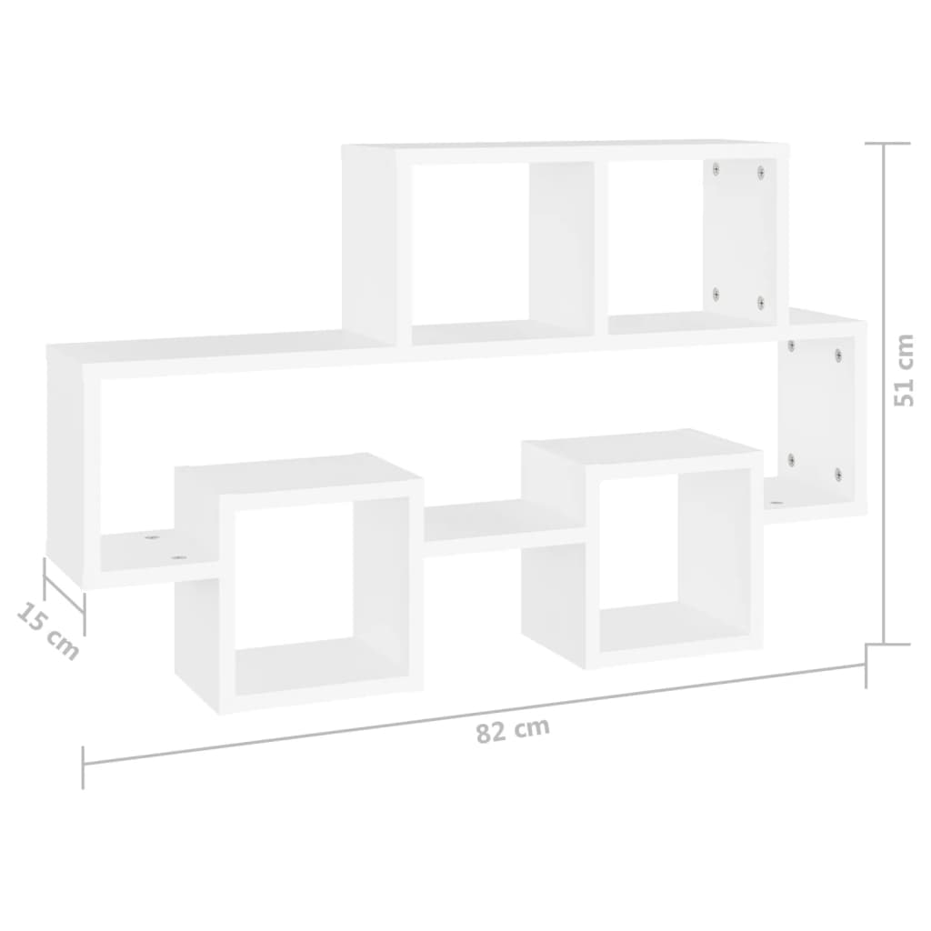 Wandschap auto-vormig 82x15x51 cm spaanplaat wit