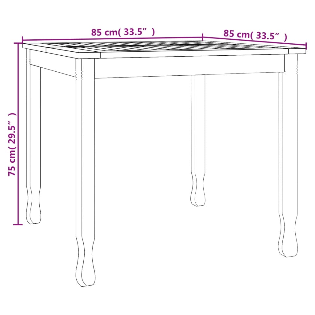 Tuintafel Massief Teakhout 85 x 85 x 75 cm