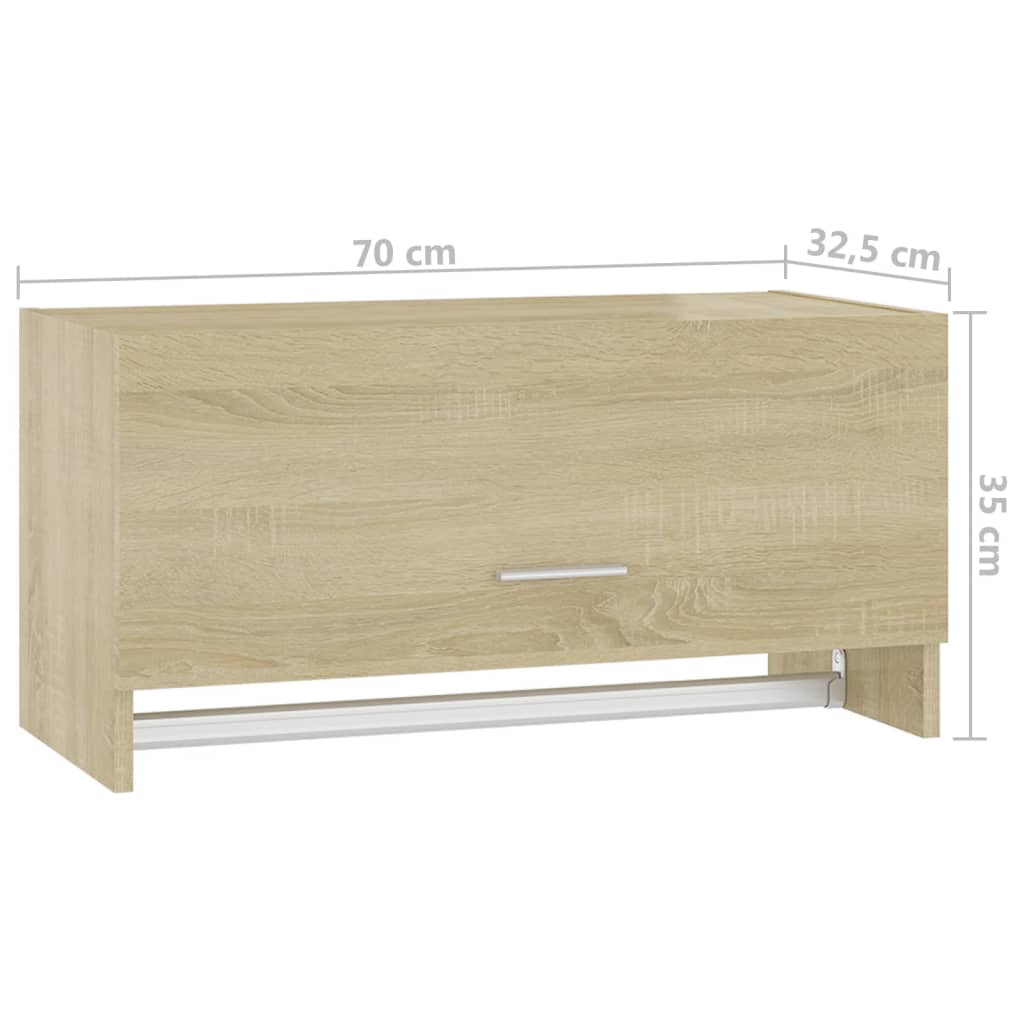 Kledingkast 70x32,5x35 cm bewerkt hout sonoma eikenkleurig