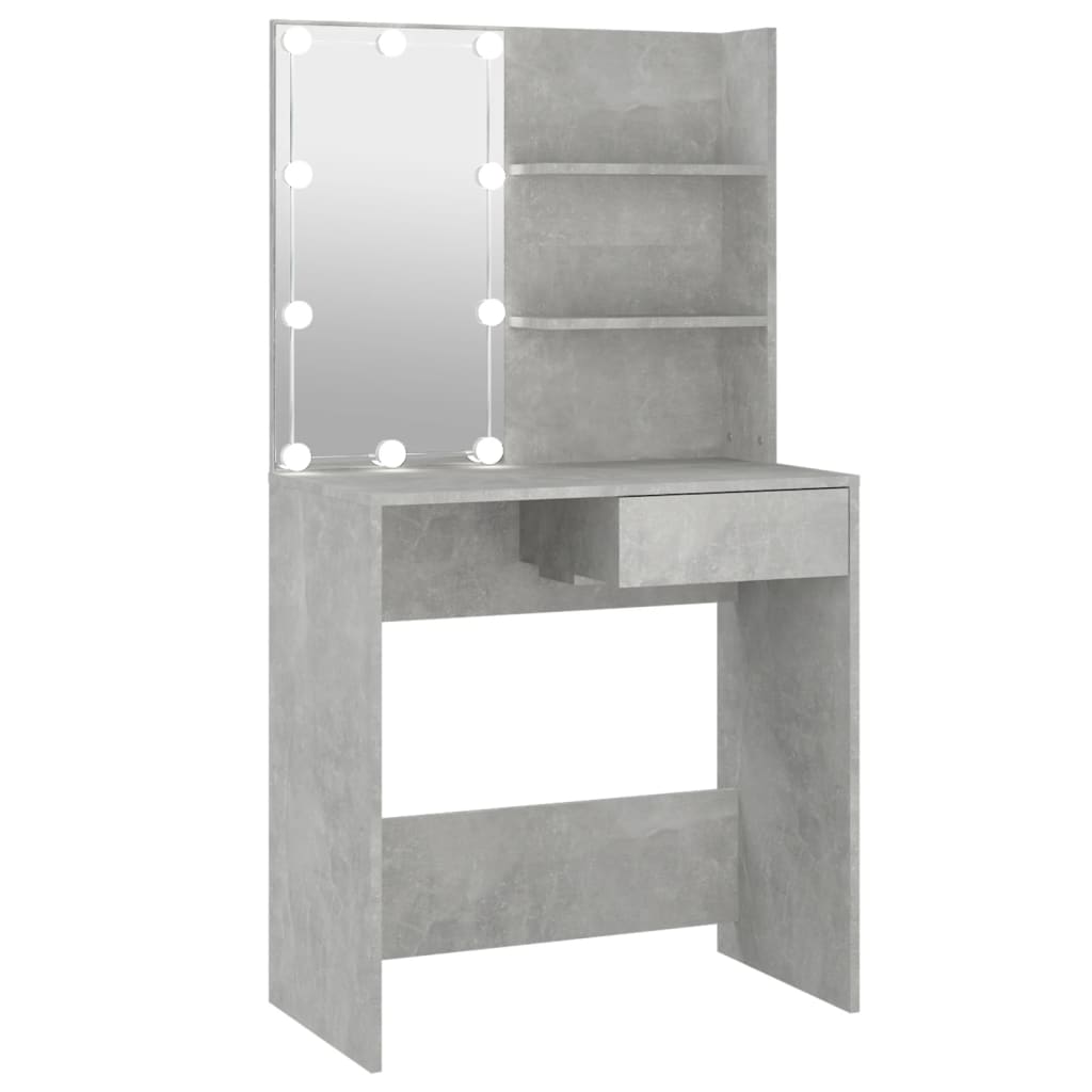 Kaptafel Met Led-Verlichting 74,5X40X141 Cm Betongrijs