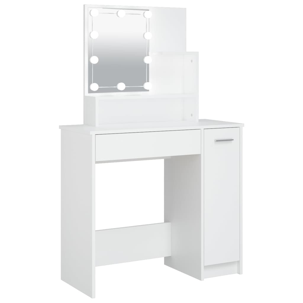 Kaptafel Met Led-Verlichting 86,5X35X136 Cm Wit