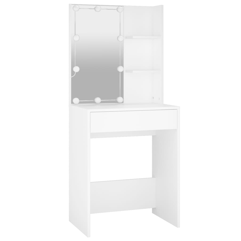 Kaptafel met LED-verlichting 60x40x140 cm wit